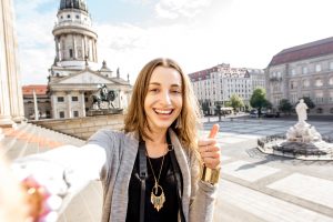 Woman traveling in Berlin